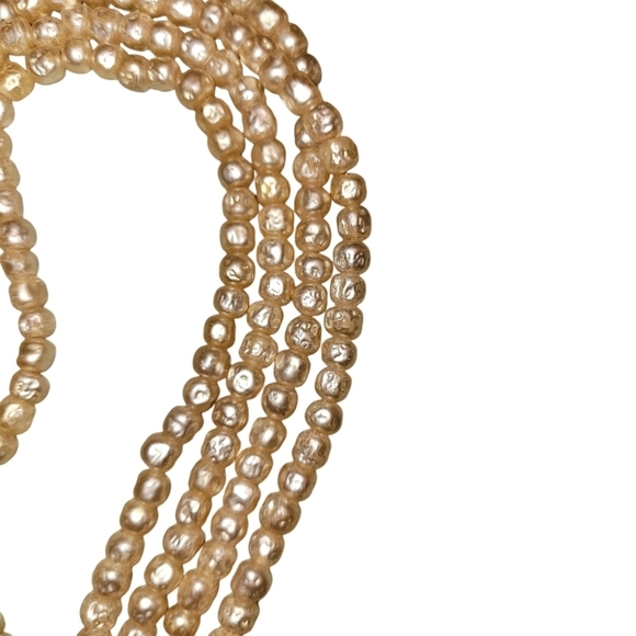 2 Faux Pearl Necklaces 48" 56" Cream - Picture 2 of 6